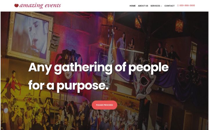 Screenshot di amazingevents.com