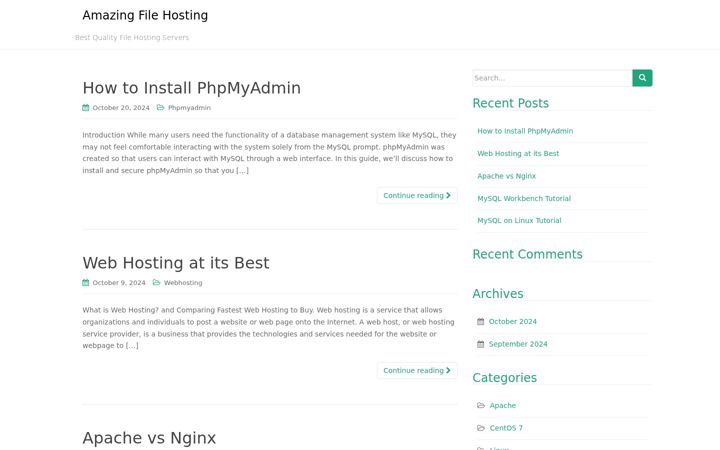 Screenshot di amazingfilehosting.com