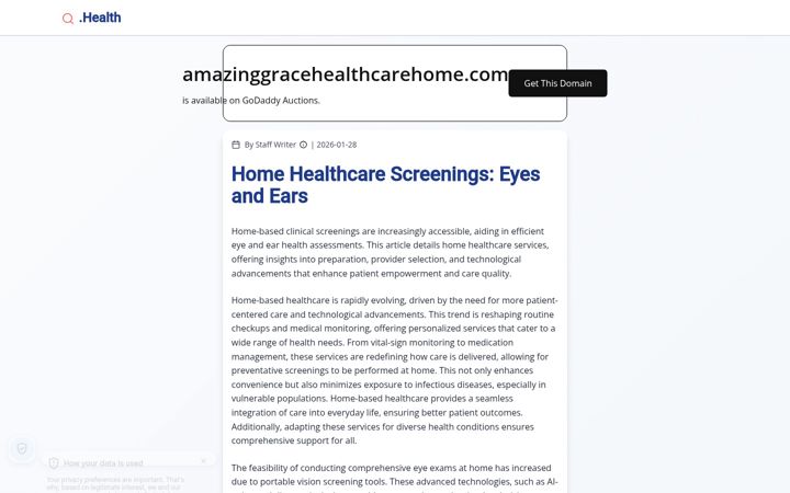Screenshot of amazinggracehealthcarehome.com
