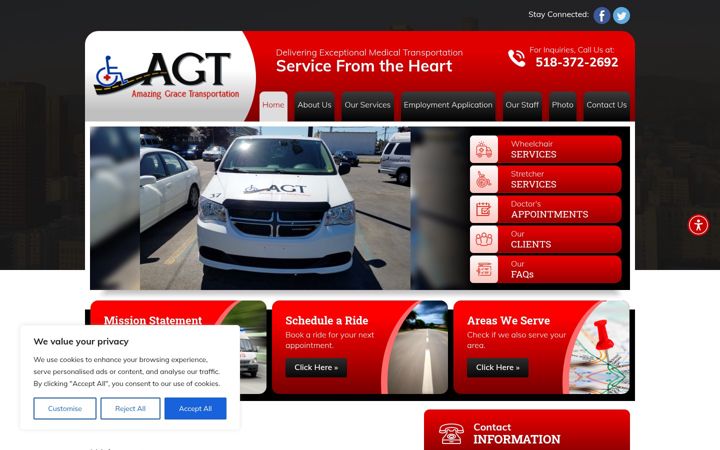 Screenshot von amazinggracetransportation.com