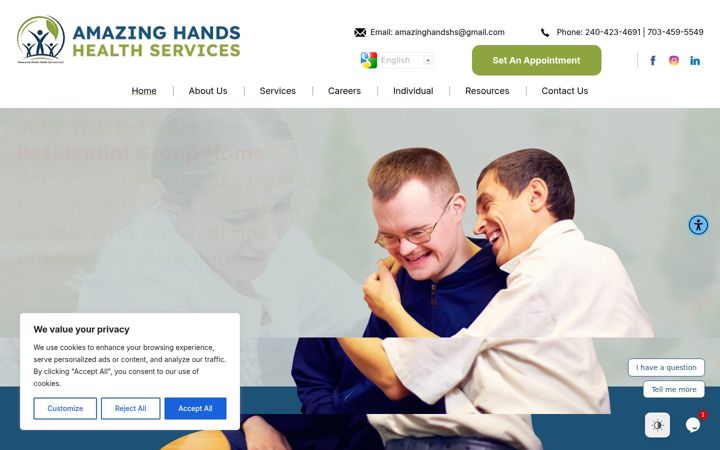 Screenshot von amazinghandshs.com