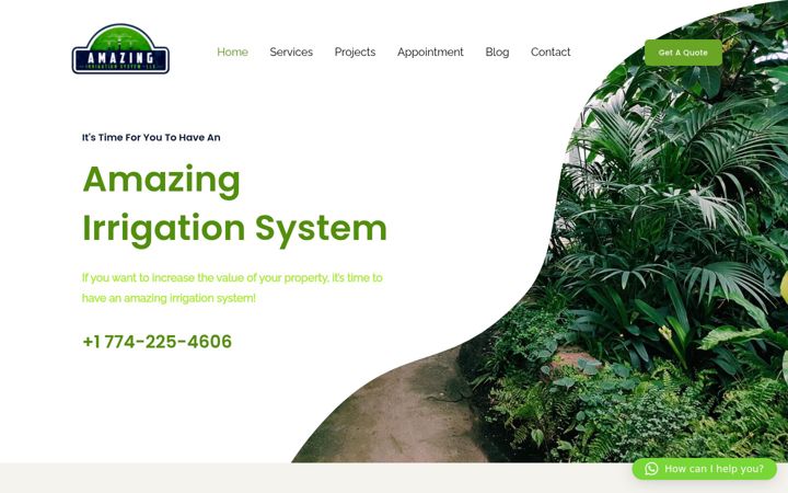 Posnetek zaslona amazingirrigation.com