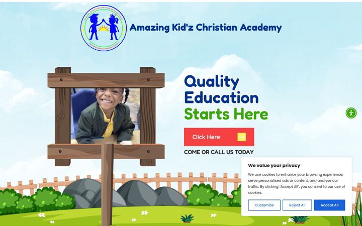 Posnetek zaslona amazingkidzca.com