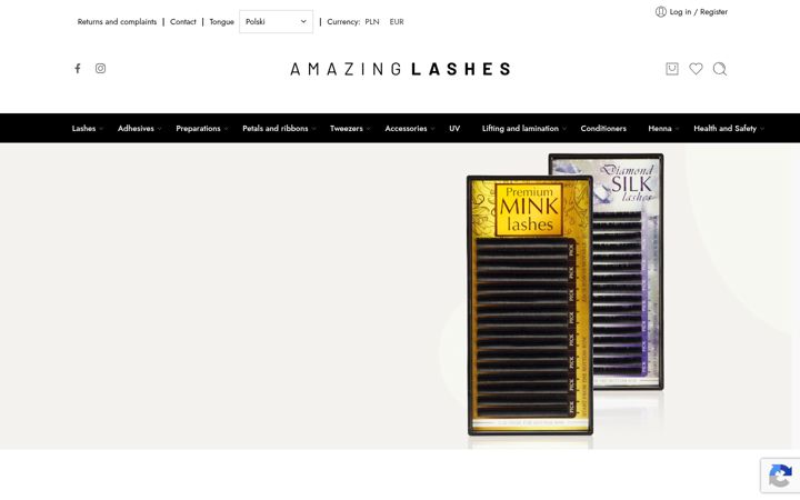 Snímek obrazovky amazinglashes.eu