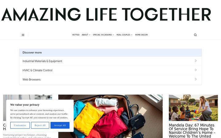Screenshot of amazinglifetogether.com