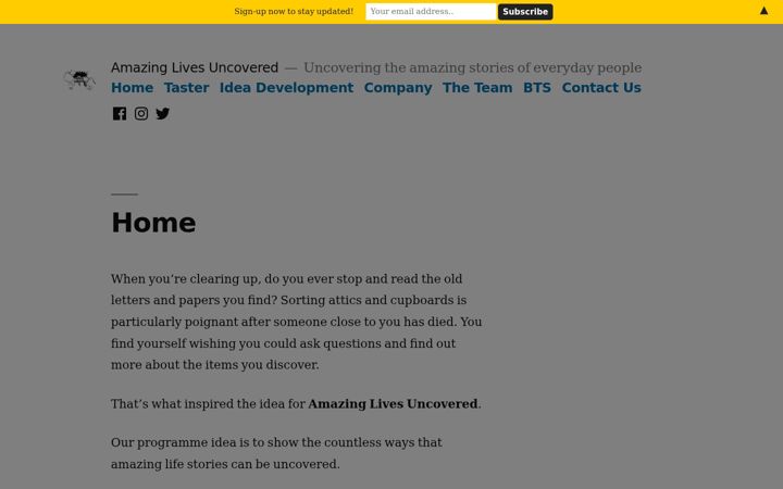 Screenshot of amazinglivesuncovered.com
