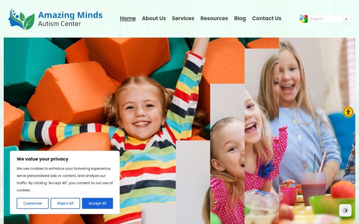 Screenshot of amazingmindscenter.com