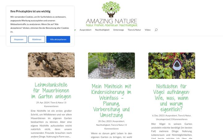 Captură de ecran a amazingnature.de