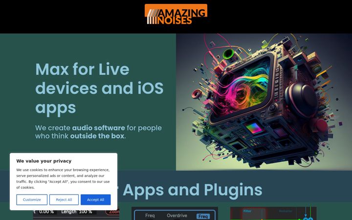 Captură de ecran a amazingnoises.com