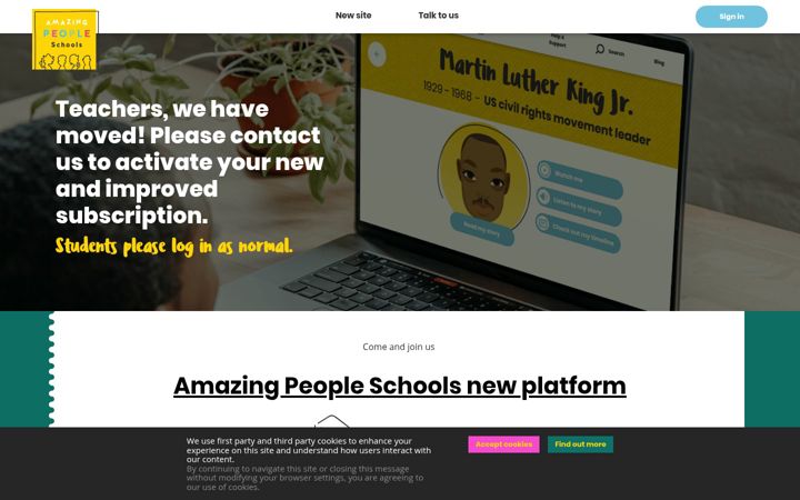 Captură de ecran a amazingpeopleschools.com