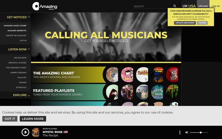 Screenshot of amazingradio.us