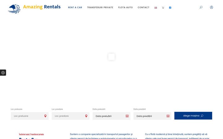 Captură de ecran a amazingrentals.ro