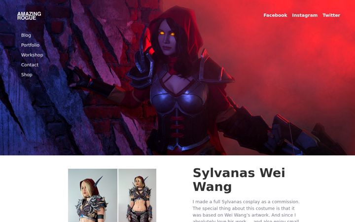 Screenshot of amazingroguecosplay.com