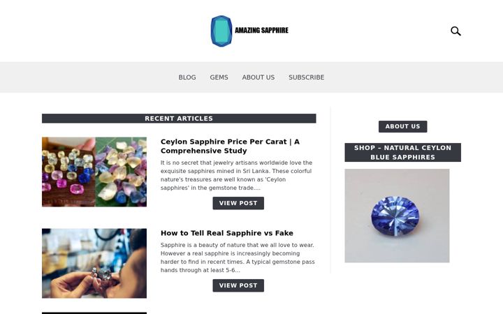 Screenshot of amazingsapphire.com