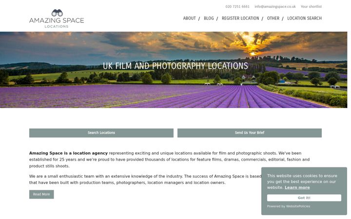 Screenshot of amazingspace.co.uk