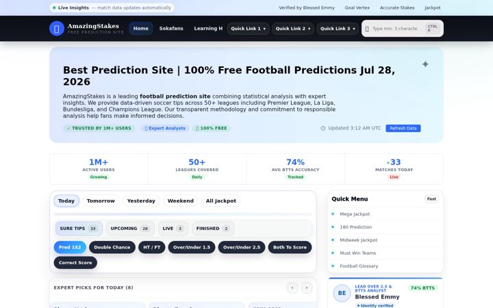 Screenshot of amazingstakes.com