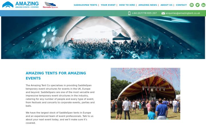 Screenshot of amazingtent.co.uk