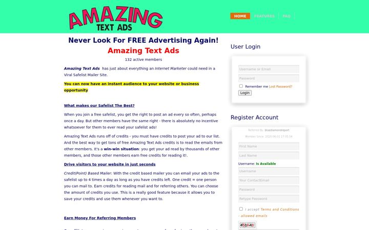 Screenshot of amazingtextads.com
