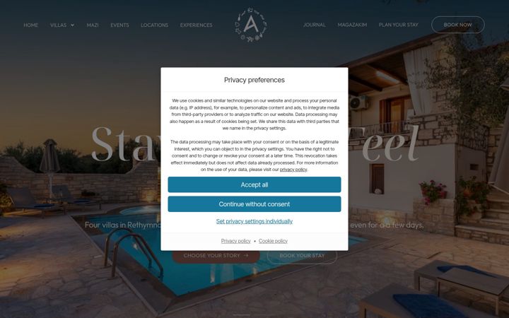 Screenshot di amazingvillasincrete.com