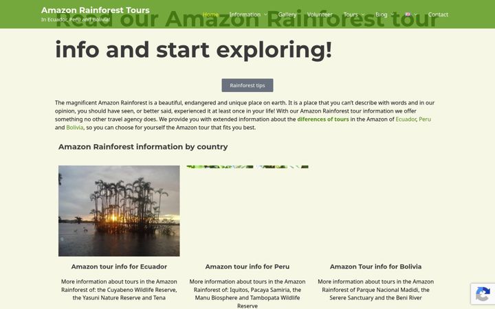 Captura de ecrã de amazon-rainforest-tours.org