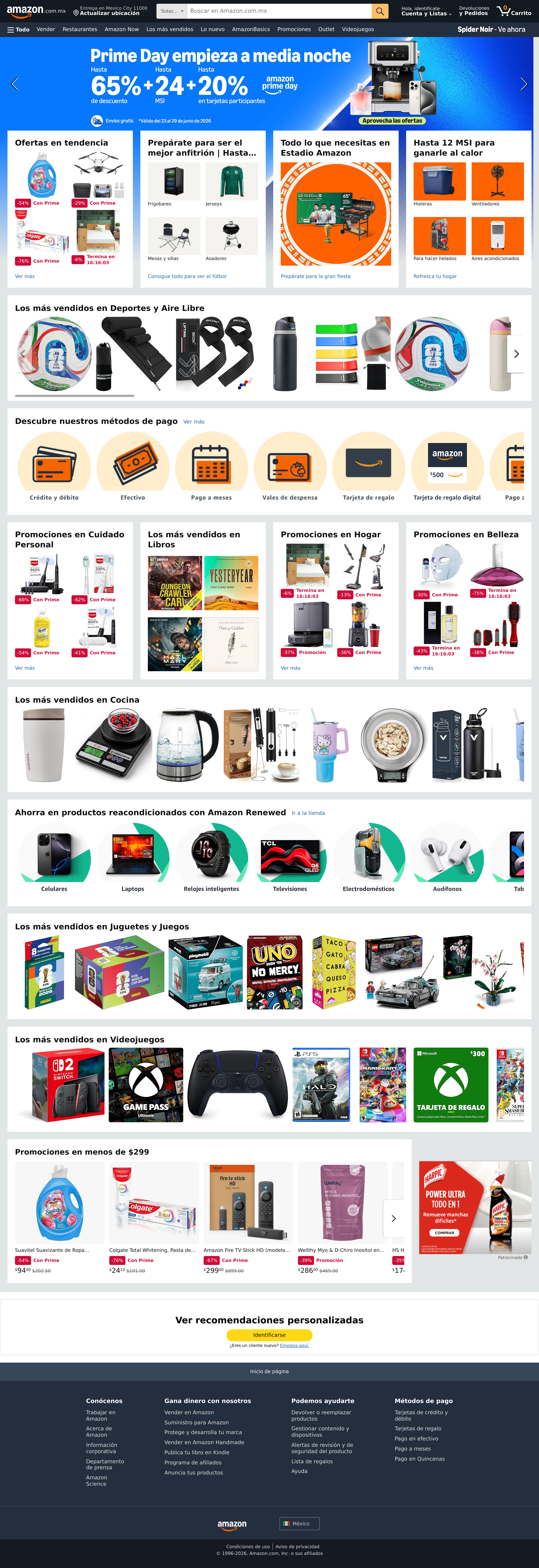 Screenshot of amazon.com.mx