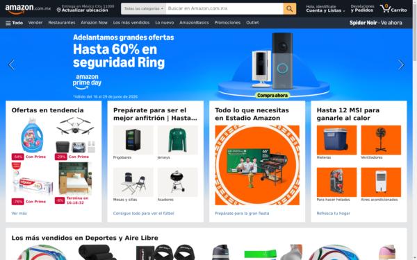 Screenshot of amazon.com.mx