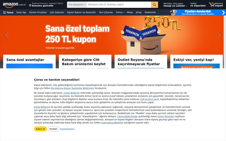 Ekraanipilt saidist amazon.com.tr