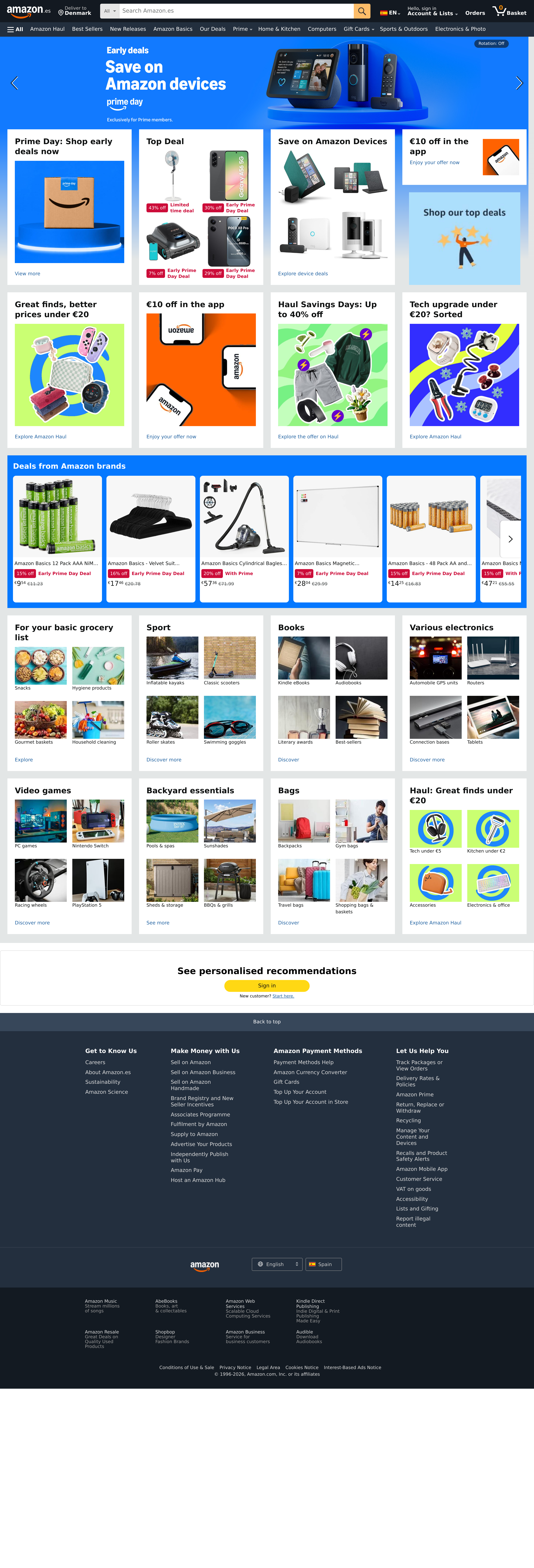 Screenshot of amazon.es