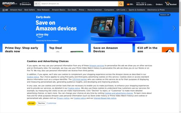 Screenshot of amazon.es