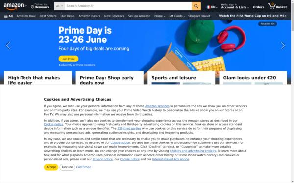 Screenshot of amazon.fr