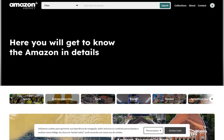 Captura de ecrã de amazonagency.news