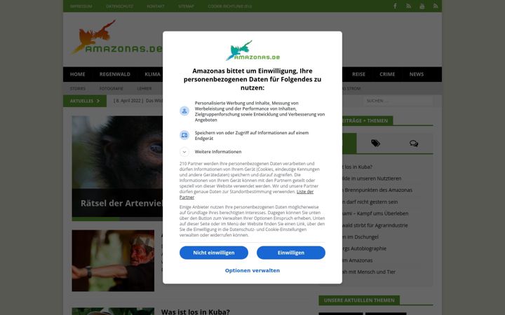Screenshot of amazonas.de