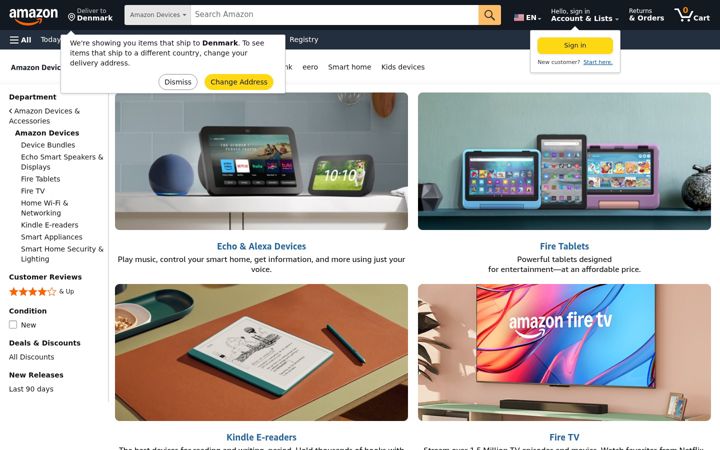 Screenshot of amazondevices.com