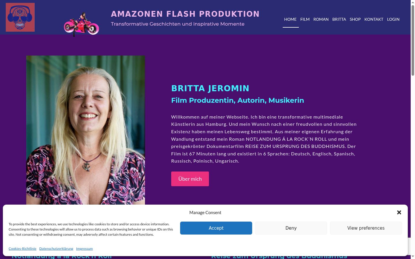 Screenshot del banner di consenso mostrato prima di qualsiasi interazione
