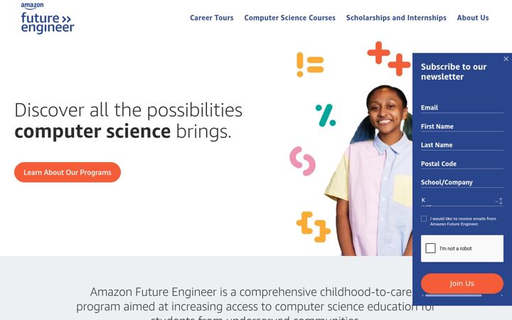 Screenshot of amazonfutureengineer.com