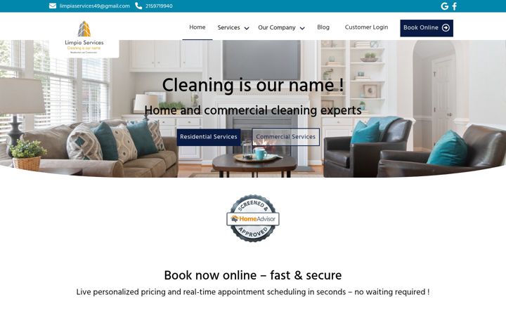 Ekraanipilt saidist amazonhousecleaning.com