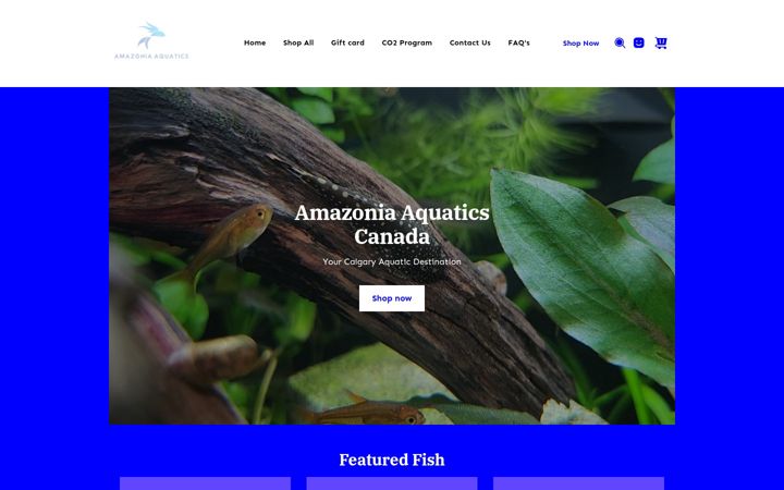 Screenshot of amazonia-aquatics.ca