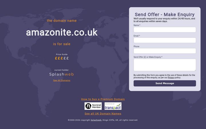 Screenshot of amazonite.co.uk