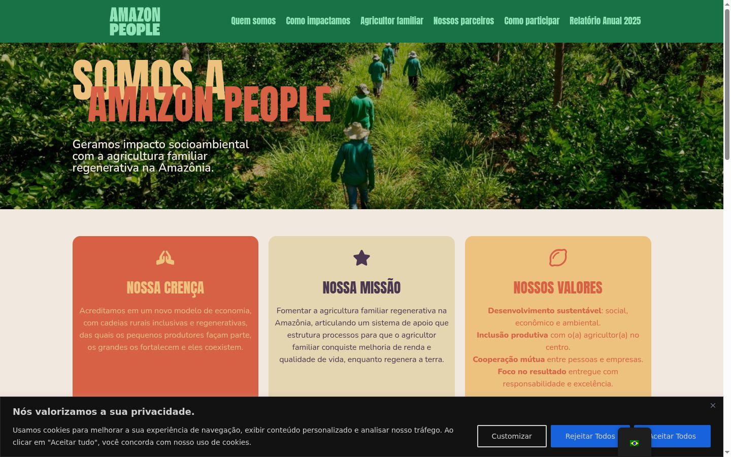 Screenshot of the consent banner shown before any interaction