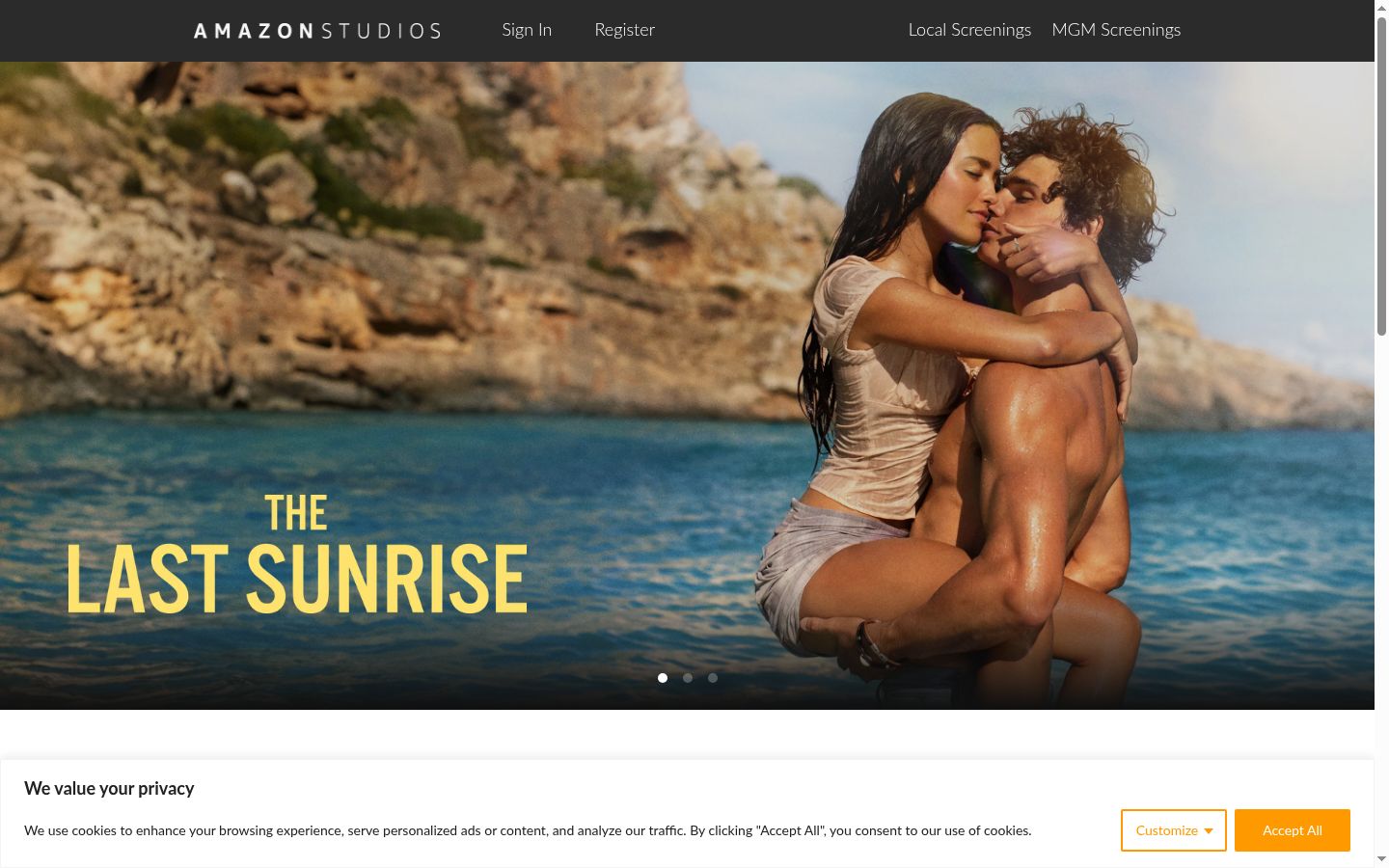Screenshot of the consent banner shown before any interaction
