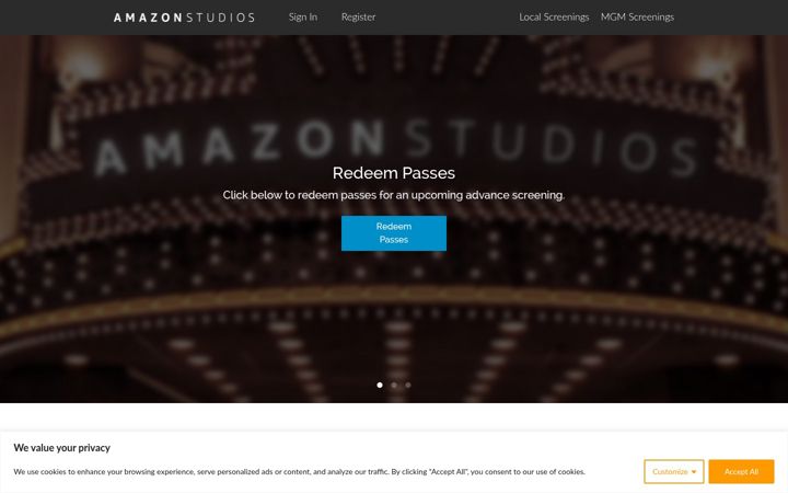 Screenshot of amazonscreenings.com