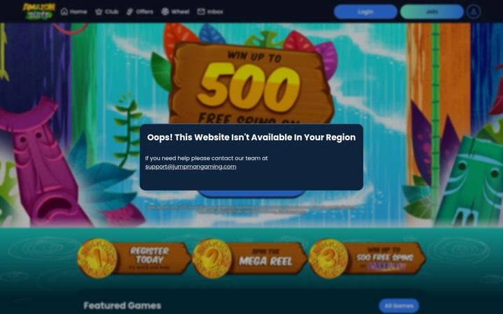 Screenshot of amazonslots.com