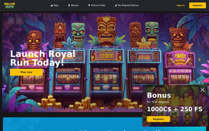 Screenshot of amazonslotscasino.org