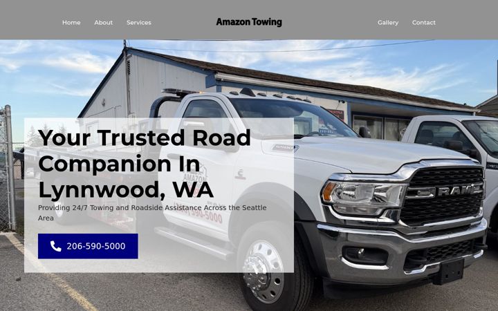 Screenshot of amazontowing.com
