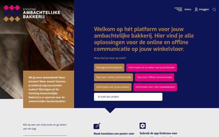 Screenshot von ambachtelijkebakkerij.nu