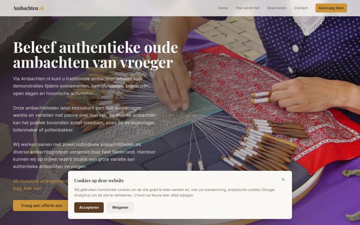 Screenshot of ambachten.nl