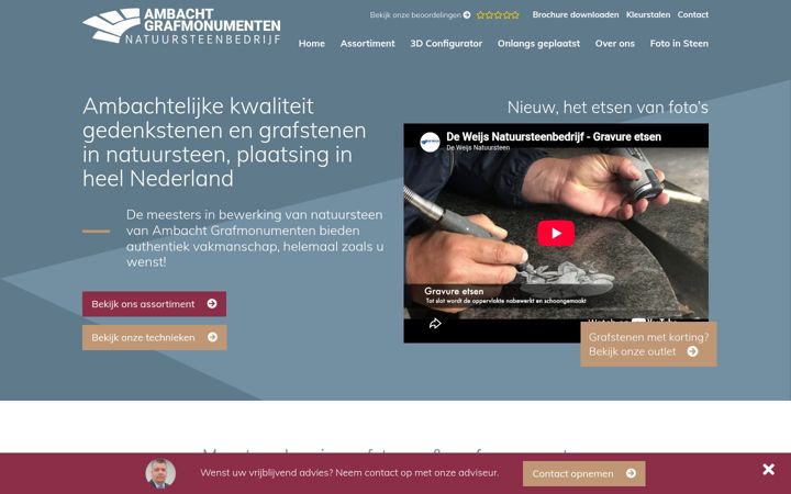 Screenshot of ambachtgrafmonumenten.nl