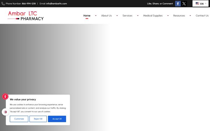 Skjámynd af ambarltc.com