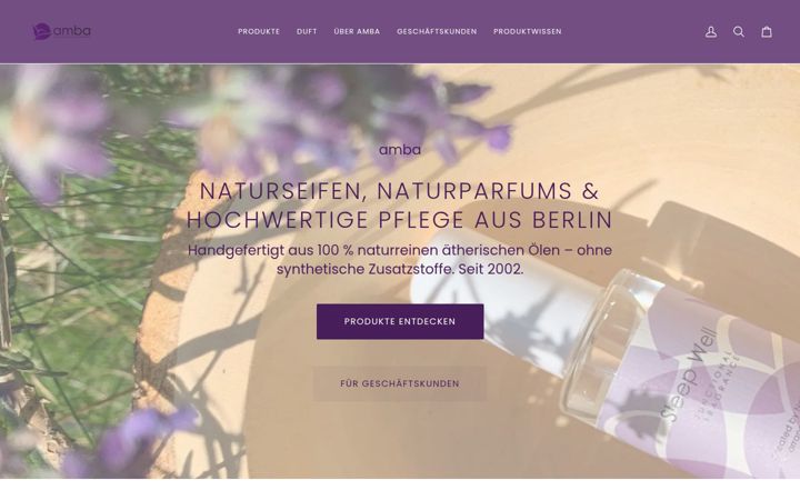 Screenshot of ambaroma-shop.de