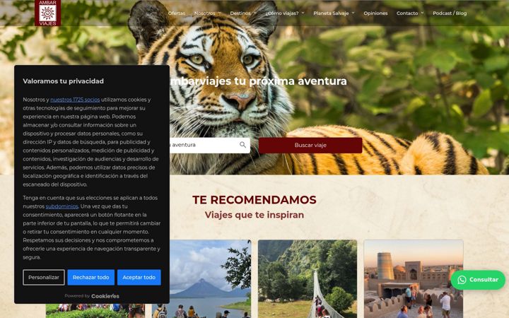 Screenshot of ambarviajes.com